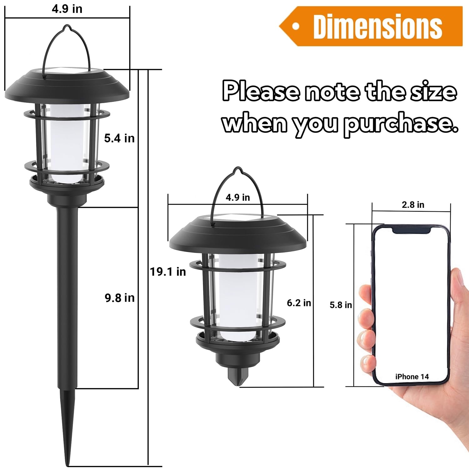 Dynaming 6 Pack Solar Flame Torch Lights Outdoor, Dual Use Flickering Flame Garden Light, Hanging Lantern Lights, Auto On/Off & Waterproof Landscape Lighting for Lawn Patio Yard Walkway Driveway