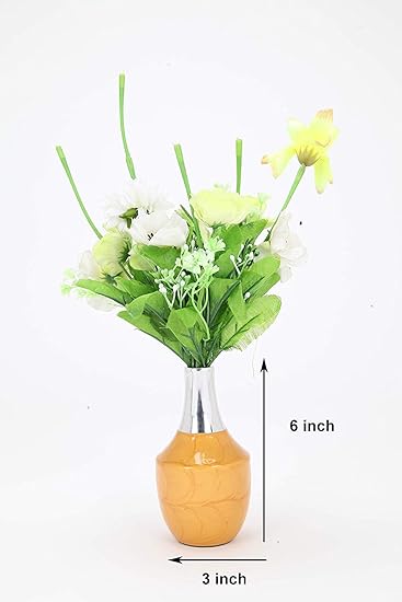 Buy Zahab Aluminium Unbreakable Small Pot Flower Vase For Home