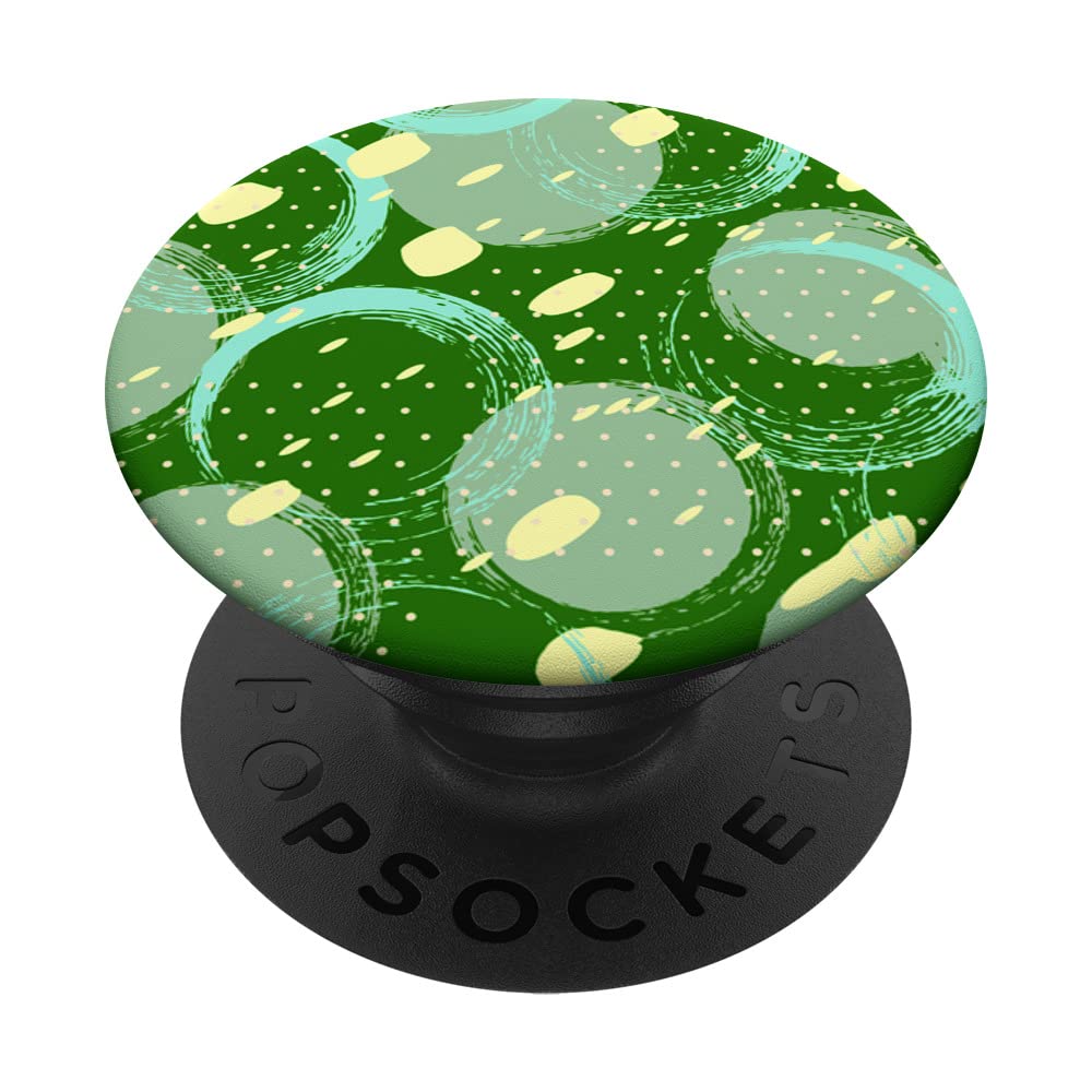 Dot Circular Yellow Green Grey Abstract Turquoise Blue Swirl PopSockets Swappable PopGrip