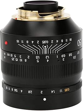 SALUTUYA Focal Length 50mm Portrait Lens for Leica M Mount Mirrorless Camera Portrait with Lens Cover Storage Box