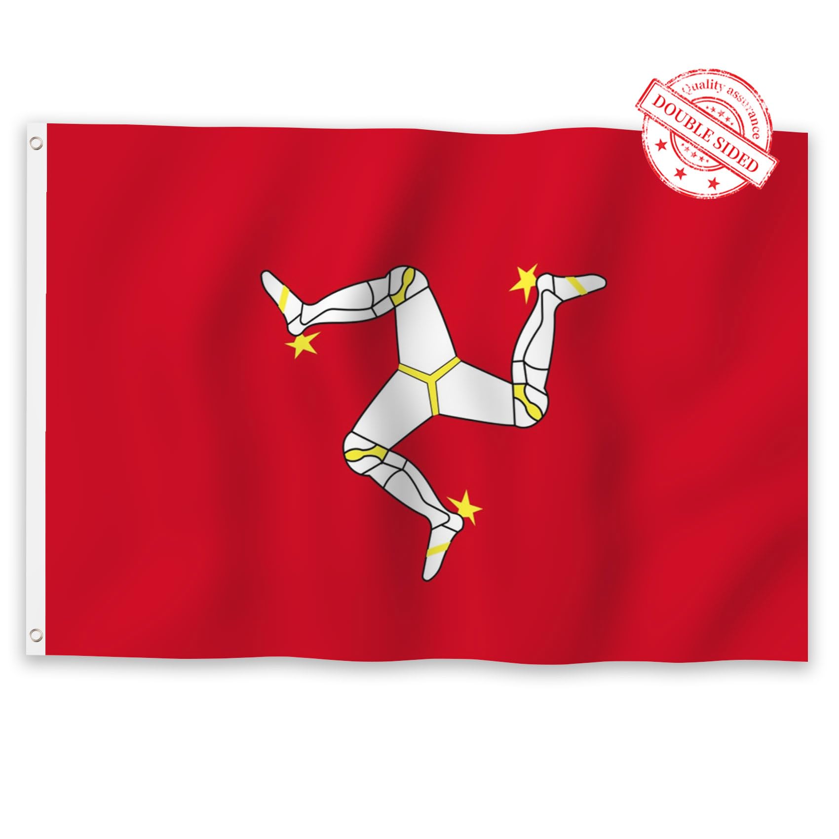 Aoihrraan Isle of Man Flag 4x6ft Double Sided Flags Banner for Outdoor Celebrations Home Garden Porch Party Decoration Flags with 2 Sturdy Grommets Precision Machine Stitched