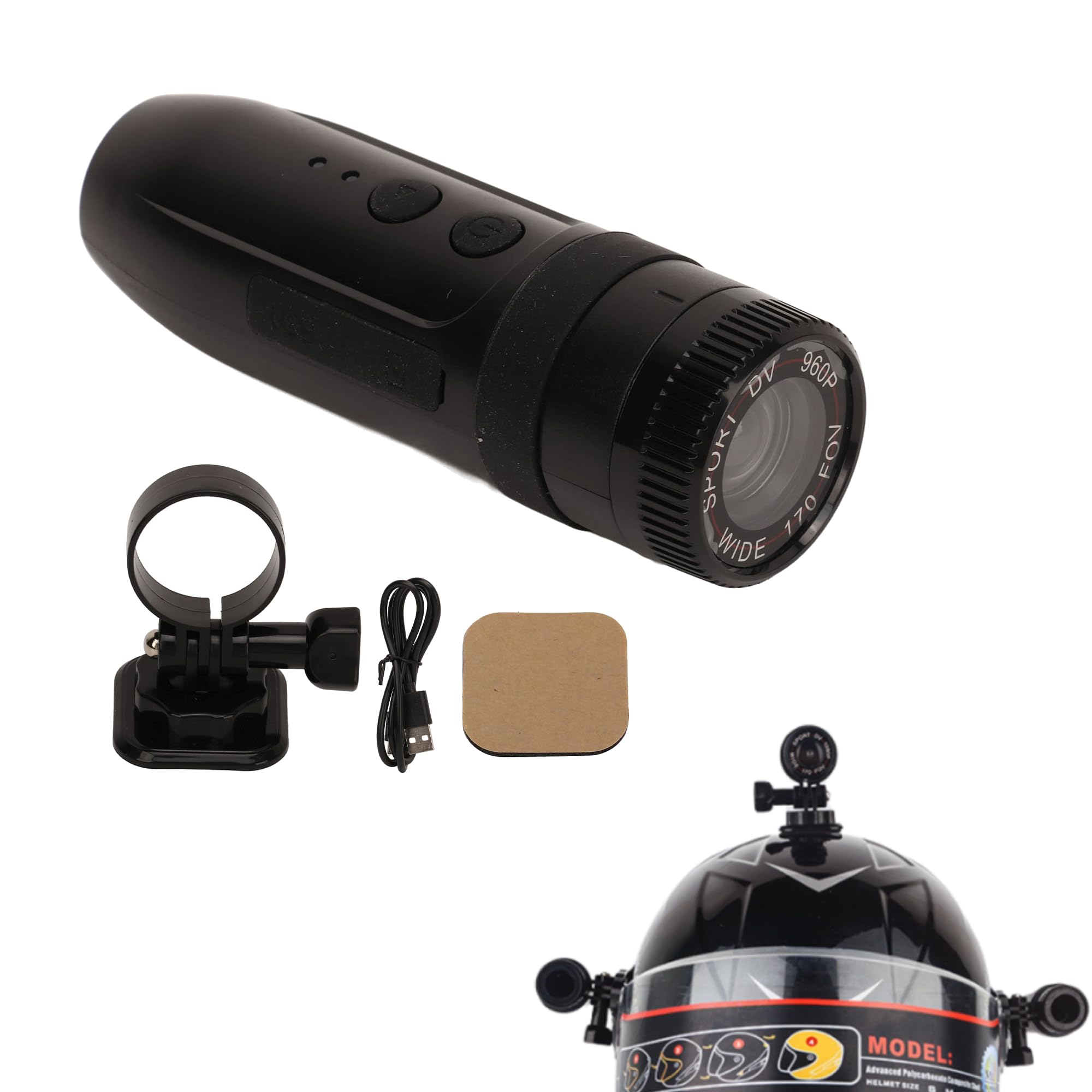 Bewinner Bike Motorcycle Helmet Camera, 960P HD Sports Action Camera,170° Wide Angle Motorcycle Video DV Camcorder Waterproof Bike Video Recorder for Bike Motorbike