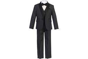 KING FORMAL WEAR Boys Premium Paisley Patterned and Solid Shawl Lapel Tuxedos - Many Colors