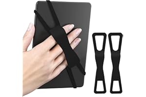 SEPTBEAM 2 Pcs of Hand Strap Holder for Kindle and Teblets - Handed Reading, Minimize Drops & Fatigue for Kindle Paperwhite/Kobo/Oasis/E-Book/Mini Teblets/Phone(Black+Black)