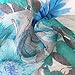GERINLY Blue Turquoise Scarf Shawl Peony Print Beach Wrap Pretty Scarves for Women Hawaii Head Cover for Travel