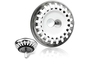 Stainless Steel Kitchen Sink Strainer: 2-Pack Drain Stopper Plug Solution for Home Cooks - 3.15 Inch Diameter for Kitchen Sin