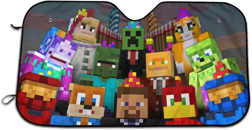Amazon マインクラフト 車用 サンシェード 取り付けが簡単 折り畳み式 軽量の日除け 吸盤4個付き カー用品 プライバシー保護 車中泊 仮眠 盗難防止 車カバー 防水雪対策 99 紫外 落葉対策 普通車 軽自動車 Suvに適用 夏冬兼用 70 130cm 車 バイク 車 バイク