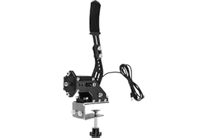 ANDO RACING Upgrade 2-in-1 64 Bit USB Handbrake for G920 Compatible with Xbox/Xbox series S/Xbox series X + PC Computer System for Simulated Racing Games with Non-Contact Plus Hall Sensor and Clamp(Black)