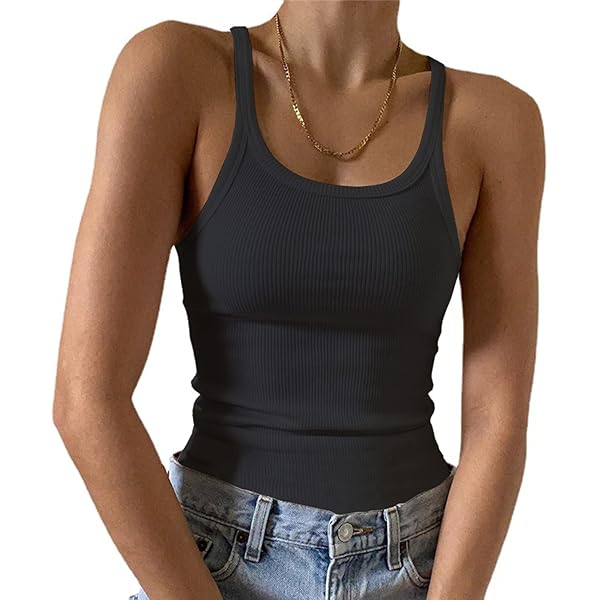 CITASHON 95% Cotton Ribbed Tank Tops for Women Spaghetti