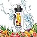 amzdeal Fruit Infuser Water Bottle - 1L / 32 Oz Sports Water Bottle BPA Free with Infusion Rod and Freezer Ice Ball Leak Proof and Non-Slip Design for Outdoor School Office - Black