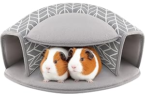 Tierecare Guinea Pig Hideout, Interactive Guinea Pig Tunnel Bed, Washable Small Animal Tubes Toys Cage Accessories for Ferret Bunny Chinchilla