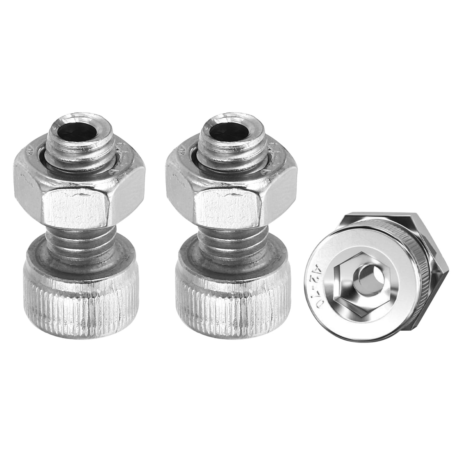 PATIKIL M8x16mm 304 Stainless Steel Hollow Bolt, 3 Set Cylindrical Hexagon Socket Screw Nut Kit Lamp Threading Screws Through Hole Fasteners