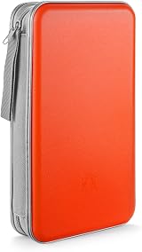 LIOVODE 96 Capacity CD Case Holder Storage Organizer Orange