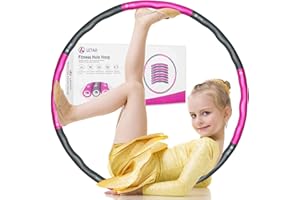LETAO Hula Hoop Kids | 36 Months to 12 Years | Pink-Gray, 1.5 lb, 95cm | Hula Hoop for Kids Dismantleable & Electronic Instru