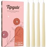 Ivory Taper Candles 10 Inch Tall 4 Pack Smokeless Unscented Candle Sticks | Long Candles with 7/8" Base Fit Standard Candlesticks &ndash; for Wedding, Dinner Table, Home Decor, Church, Easter &amp; Holiday Party