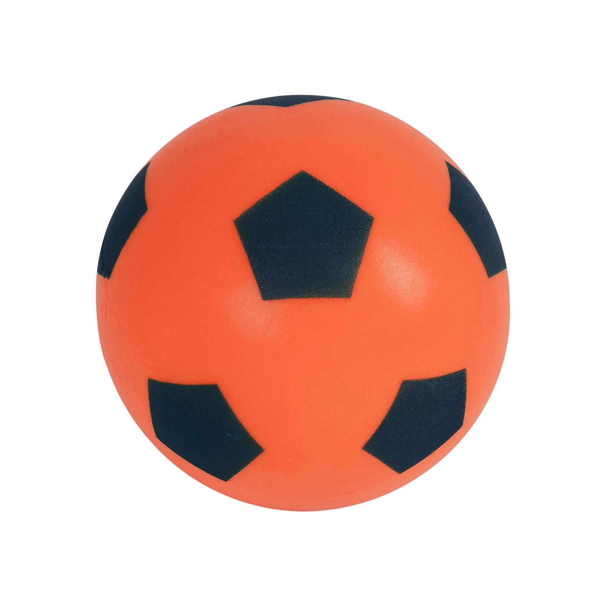 HTI Fun Sport 20cm Football | Indoor/Outdoor Soft Sponge Foam Soccer Ball | Play Many Games For Hours Of Fun | Suitable For Adults, Boys And Girls Of All Ages (19.4cm Orange)