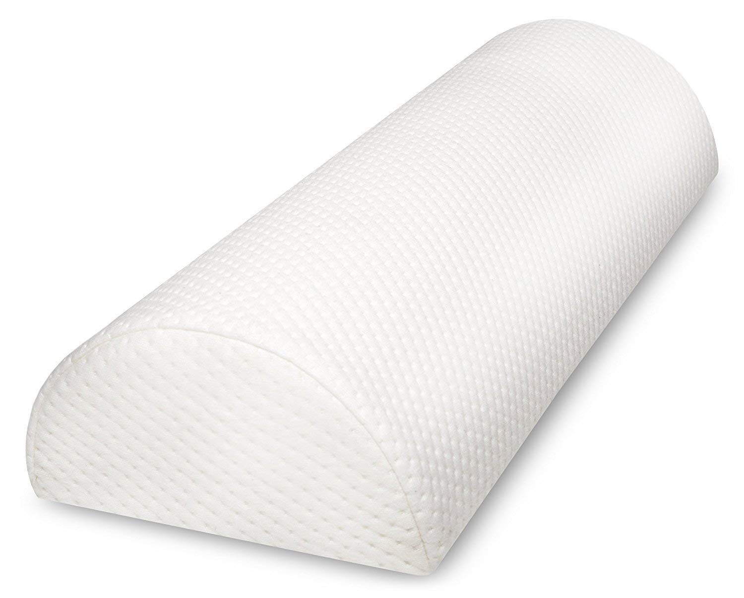 Back Pain Relief Bolster Pillow - Half Moon Knee Pillow for Side, Back, Stomach Sleepers - Semi Roll Round Lumbar Leg Wedge - Reduce Neck Spine Back Hip Ankle Stress - Organic Cotton Cover - Size M