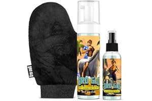 Bro Glo Self Tanner for The Boys - Starter Bundle - Easy Sunless Tan For Your Face & Body With Mitt Applicator - Oil Free Water Based for Faster Skin Drying - Natural Sun Kissed Bronze Color Perfect for Men - Gift Set (Starter Bundle)