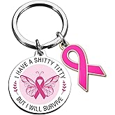 OEHEDOU Cancer Survivor Gifts For Woman Breast Cancer Awareness Accessories Inspiration Gifts For Women Encouragement Present For Women Breast Cancers Awareness Keychain Gift For Survivors