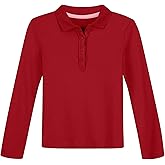 NAUTICA Girls' Uniform Long Sleeve Polo with Ruffle Placket