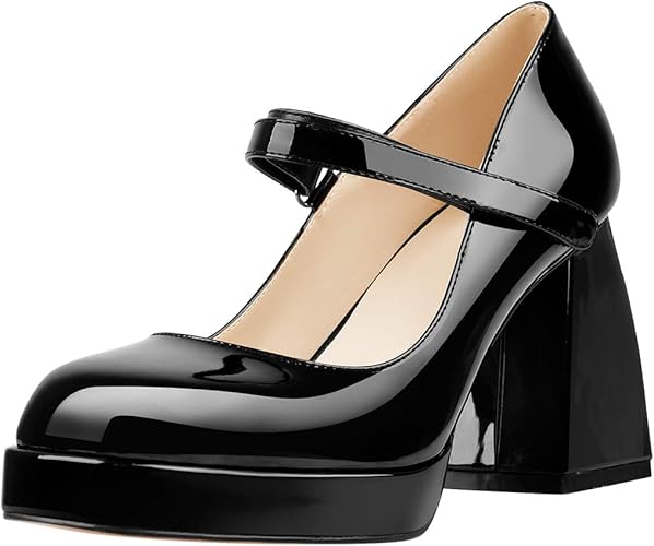 platform mary janes chunky heel