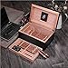 Cigar Humidor, MEGACRA 100-120 Cigar Desktop PU Leather Cedar Humidor with Tray and 2 Dividers, Exclusive Luxury Humidifier and Hygrometer Box Set