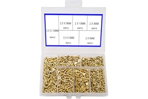 newlng 1200pcs Small Screws Phillips Flat Head Cross Self Tapping Tiny Screw Cabinet Electronic Accessories Screw Multifunctional DIY Micro Woodworking Mini Screw Set Gold