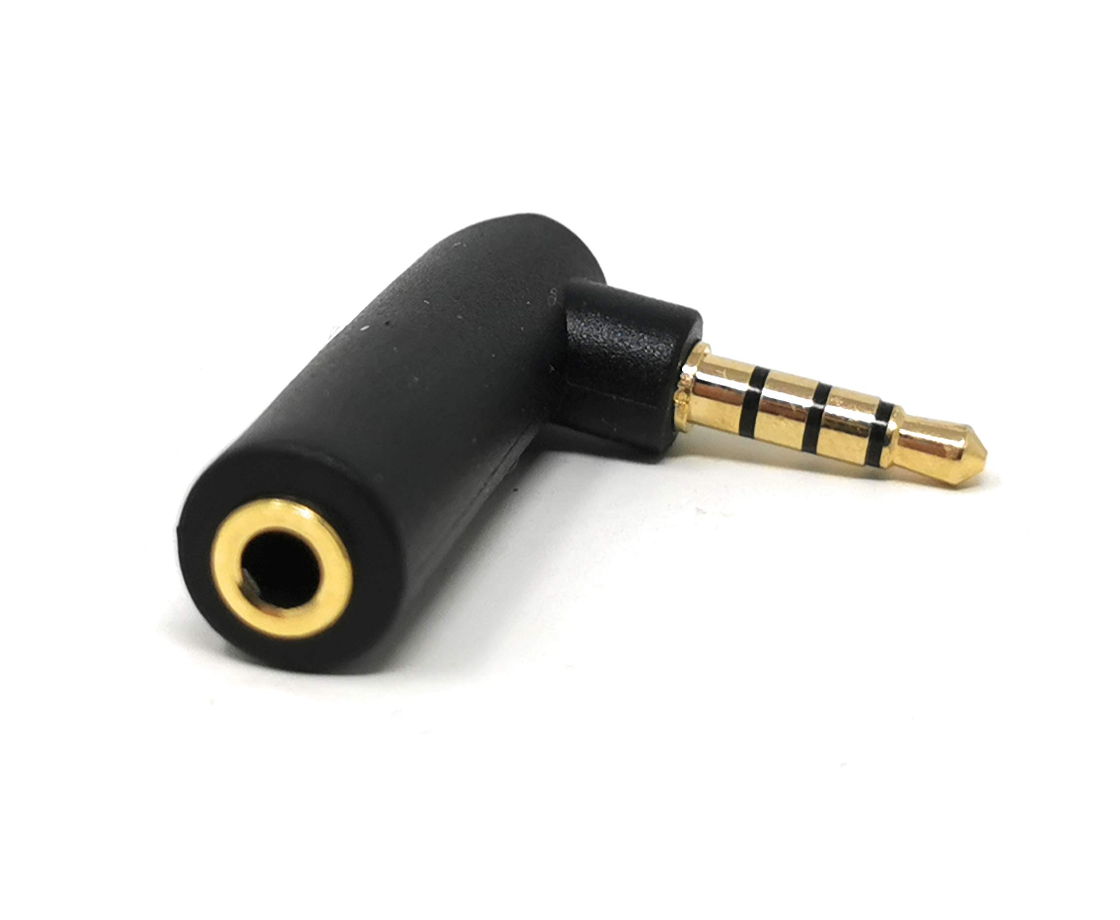 Maincore 4 Pole 3.5mm Small Jack Socket to Right Angle Plug Audio/Video Cable Adapter GOLD Connectors