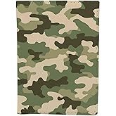Kaxepren Camouflage Passport Holder for Travel Green Beige Camo Print PU Leather Passport Cover Wallet Cute Passport Card Holder for Women and Men