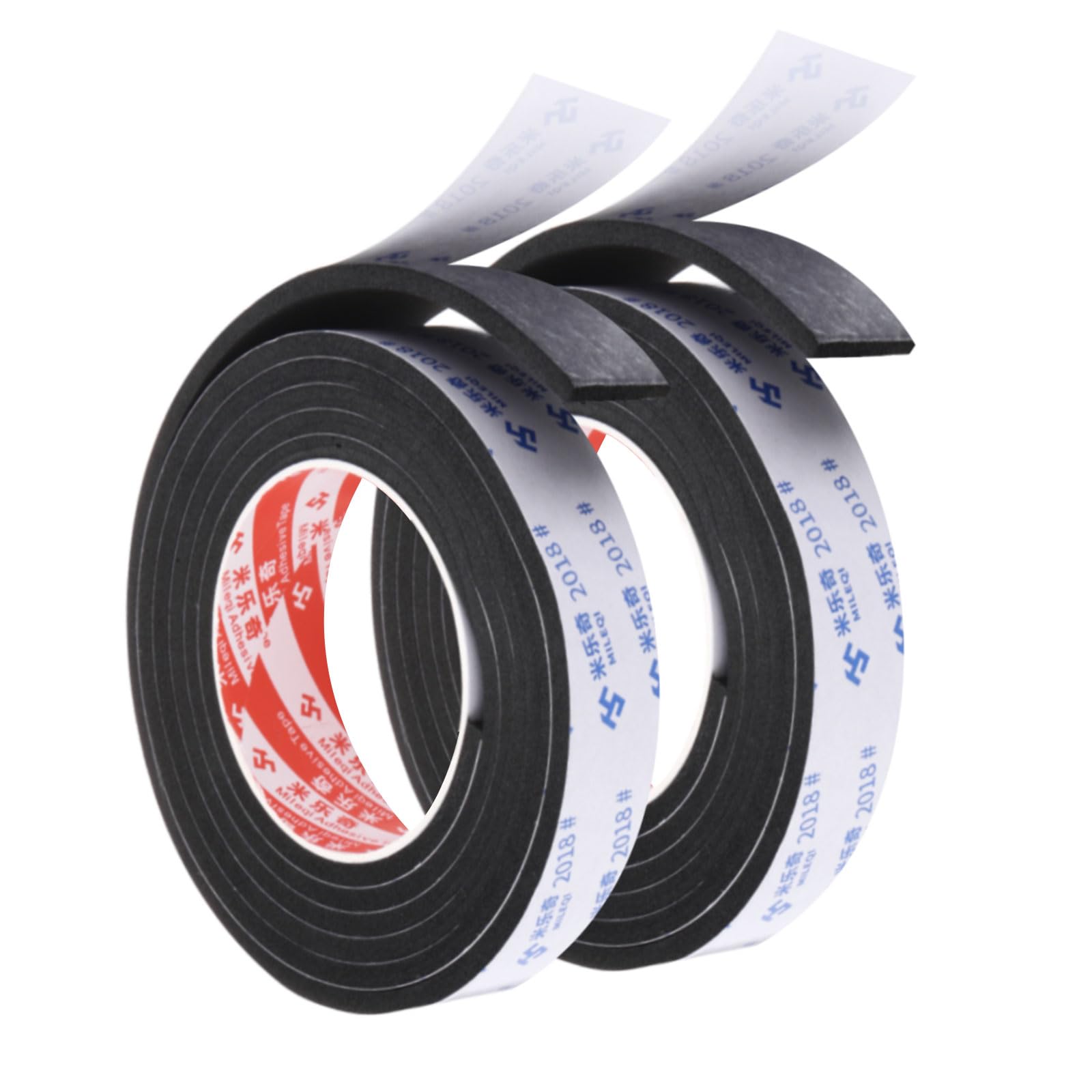 PATIKIL 2m/6.6ft Sealing Foam Tape, 2 Pack 3cm Wide 5mm Thick Single Sided Weather Stripping Door Seal Strip for Window Door Insulation, Black
