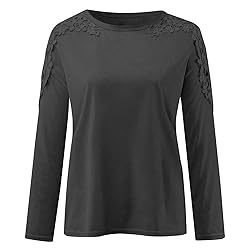 Women's Plus Size Long Sleeve Shirts Lace Hollow