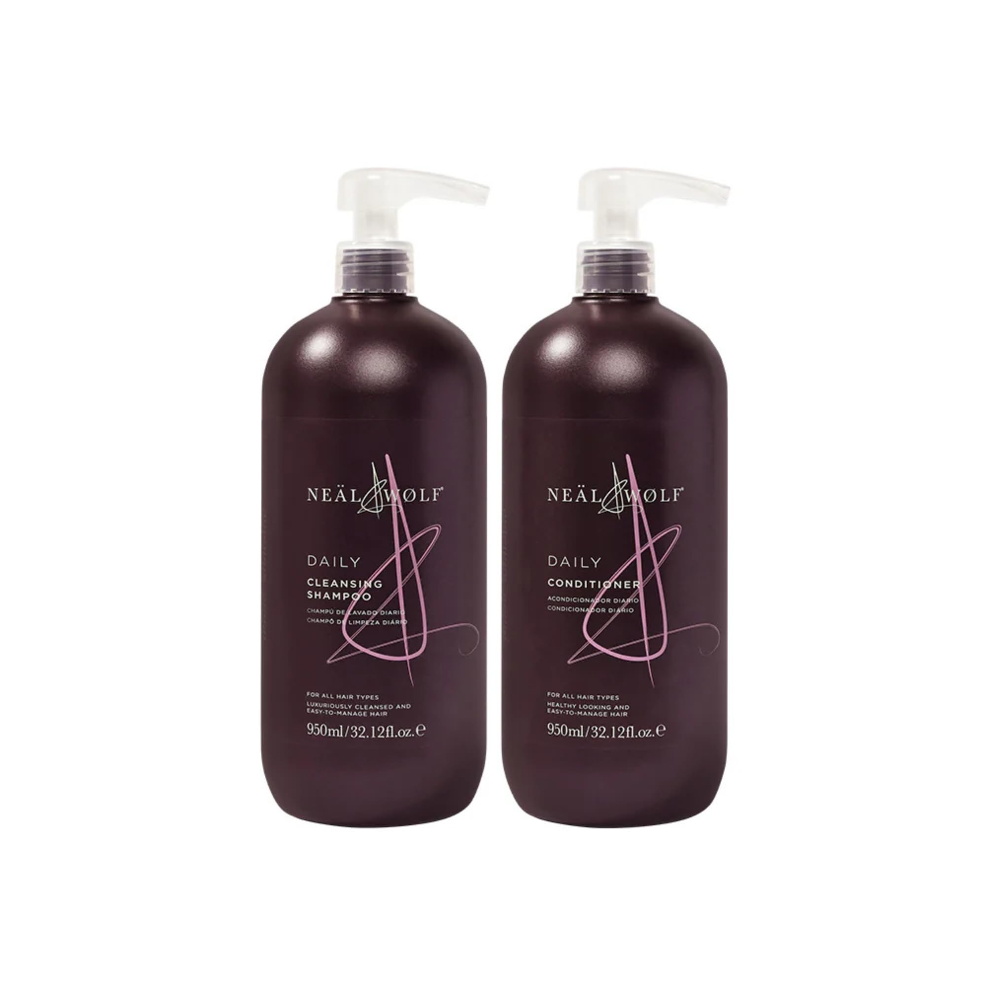 Neal & Wolf Clean & Care DAILY Shampoo Conditioner 950ml Duo