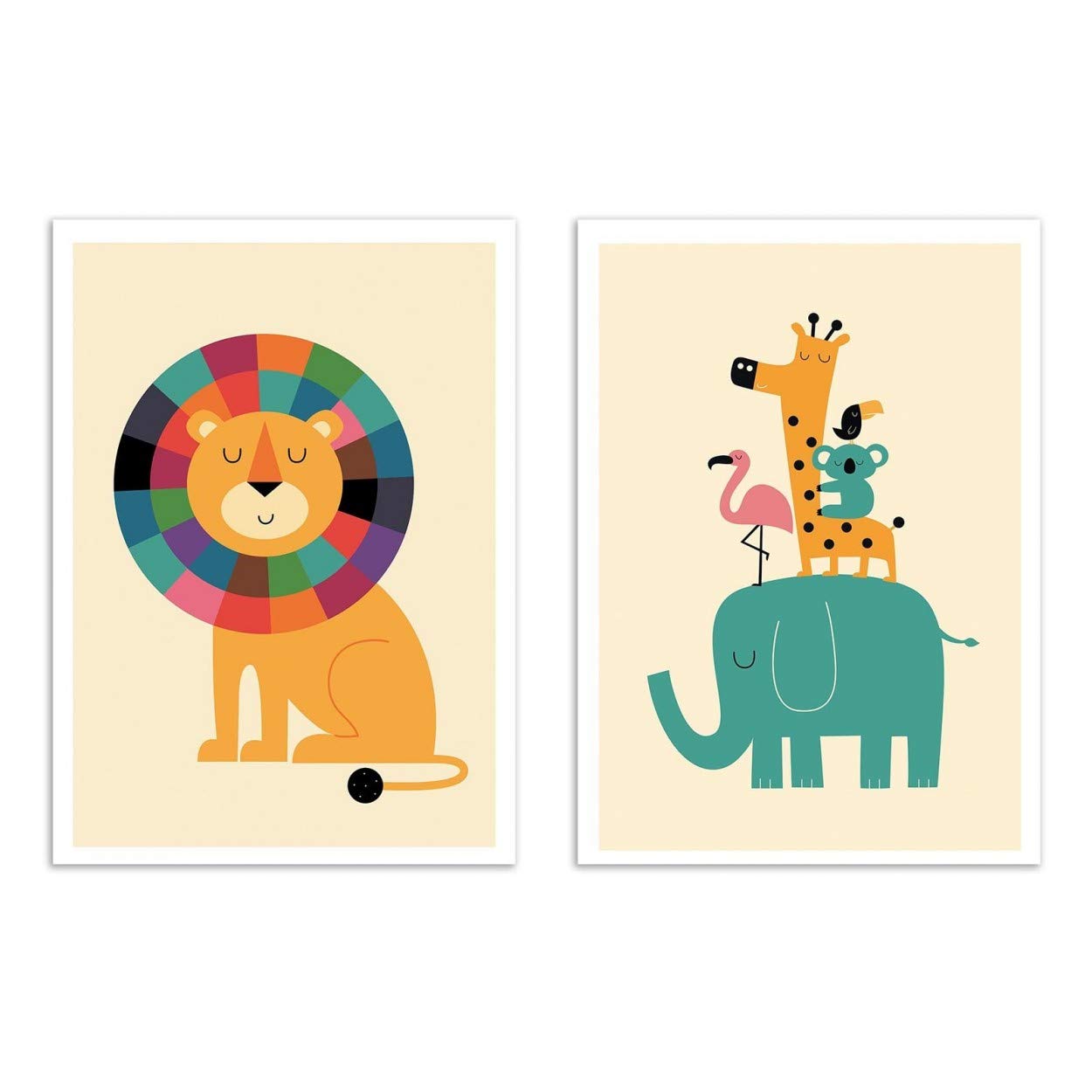 Wall Editions 2 Art-Posters 30 x 40 cm - jungle animals - Andy Westface