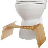 Squatty Potty Slim Teak Bathroom Toilet Stool 7 Inch - Wood | Squat Footrest Bathroom Stool for Improved Bowel Health and Natural Posture with Sleek and Modern Design