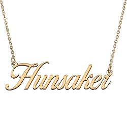 HUAN XUN Customized Custom Simple Any Name Necklace