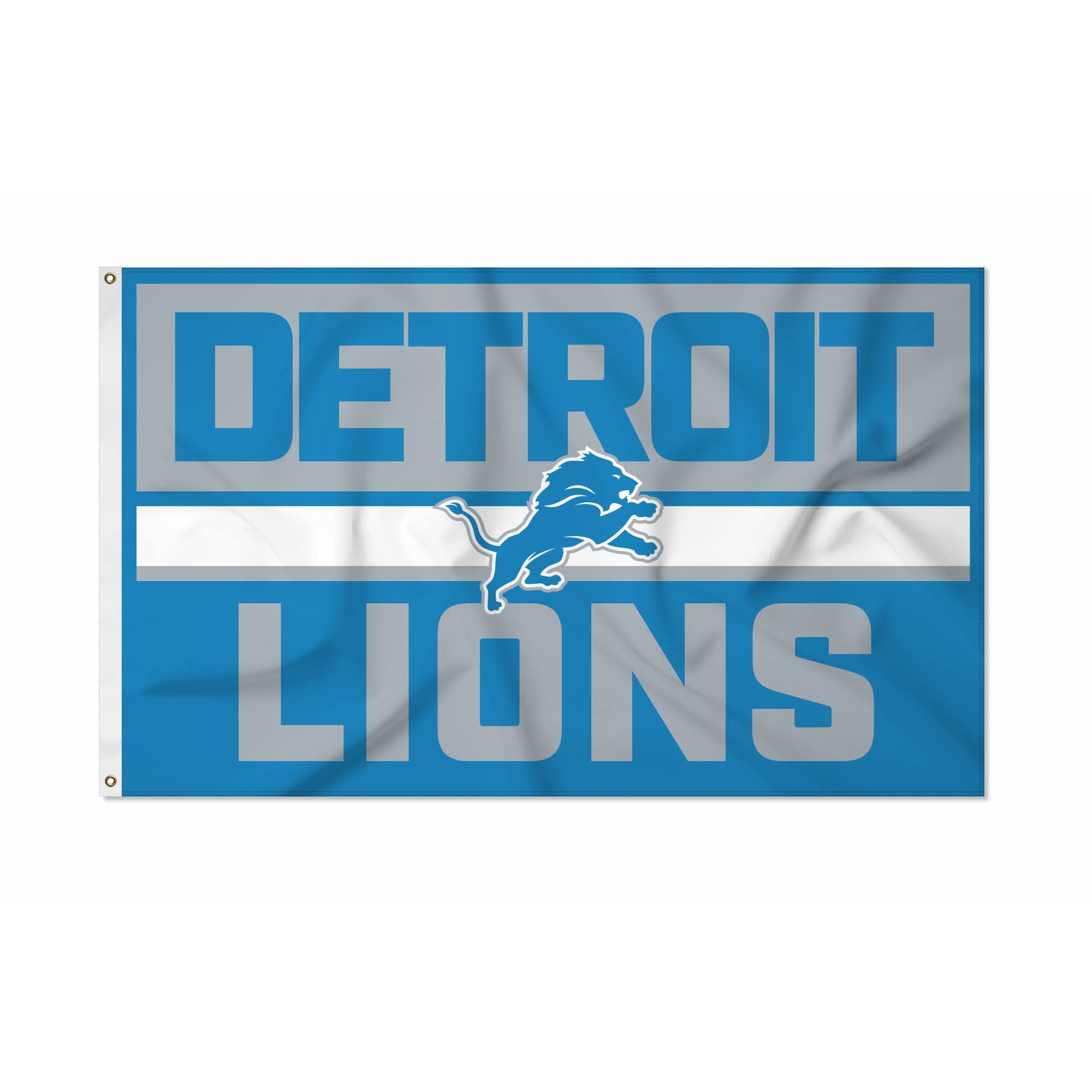 Rico Industries NFL Football Detroit Lions Bold 3' x 5' Banner Flag Single Sided - Indoor or Outdoor - Home Décor Image