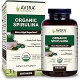 Avira Organic Spirulina, Micro-Algal Superfood, Helps Digestive & Immune Support, Cultivated in A Pristine Environment, All N