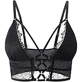 Buitifo Womens Cami Bra Criss Cross Eyelash Crop Top Bra Sexy Vest Bralette Busiter Lingerie