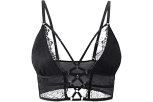 Buitifo Womens Cami Bra Criss Cross Eyelash Crop Top Bra Sexy Vest Bralette Busiter Lingerie