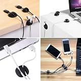 URAQT Cable Clips Holders 20 Pcs 4 Sizes Desk Cable Management Black view 6