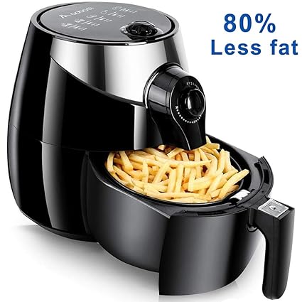 Heißluftfritteuse, Aobosi Fritteuse Heissluft ohne Fett, 3,5-Liter-Pfanne und 2,5-Liter-Korb, Metall-Hohlraum-Design, Kein Ge