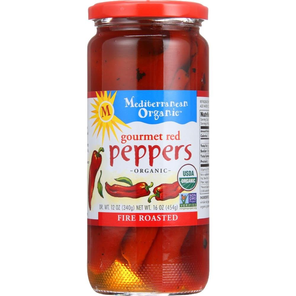 Mediterranean Organic Fire Roasted Gourmet Red Pepper, 16 Ounce - 12 per case.