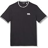 KARL LAGERFELD Mens U-Neck Chest Logo Multi Color T-Shirt