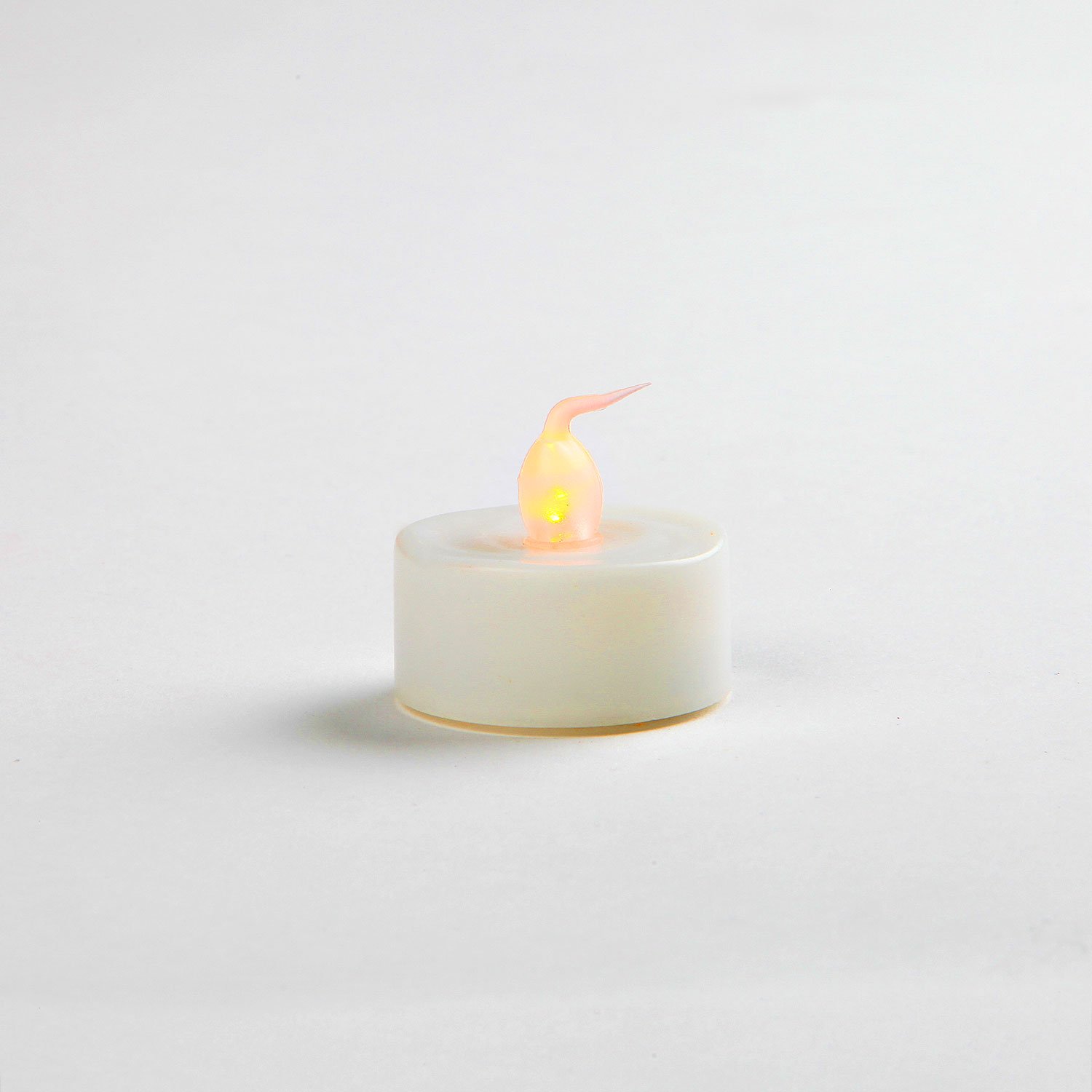 100 White Flameless Tea Lights with Realistic Flickering Amber LED