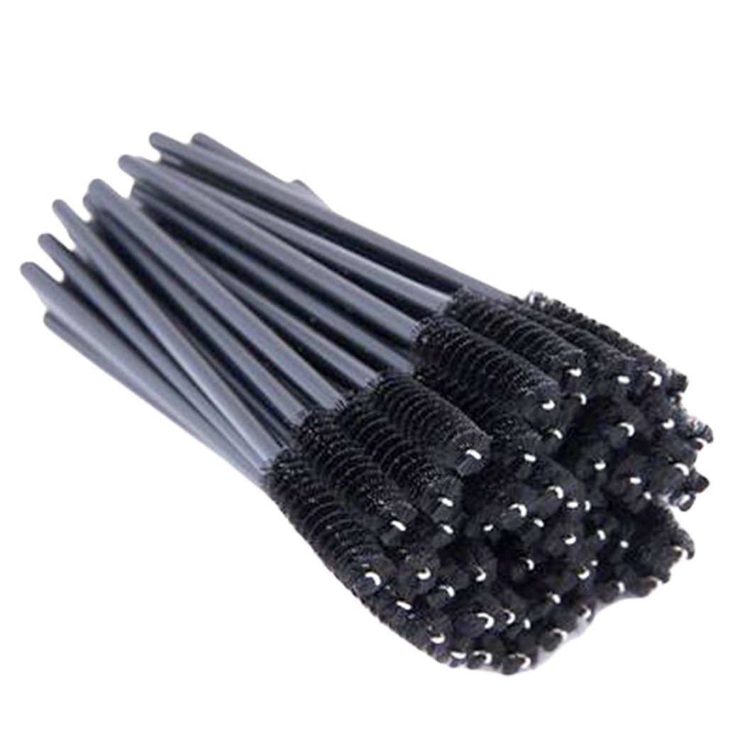 Xiaoyu 100PCS Disposable Mascara Wands Eyelash Applicator Eyebrow Brush - Black