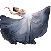 ORIDOOR 720 35" Long Women's Fairy Lyrical Dance Skirt Gradient Color Swing Skirt Ballet Modren Dance Costumes