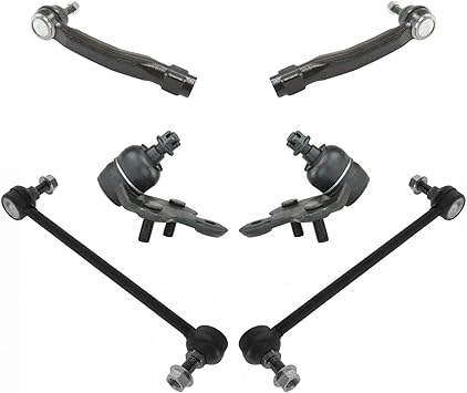 6 Piece Steering /& Suspension Kit Control Arms w// Ball Joints Tie Rod End Links