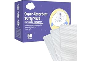 REFLYAWAY 50 Packs Super Absorbent Urine Pads Portable Child Used with Travel Potty Bags Disposable Liners for Toddlers, Toilet Seat for Kids Pee Training