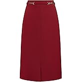 Hobemty Women's Business Pencil Skirt High Waist 2025 Formal Work Knee Length Skirts