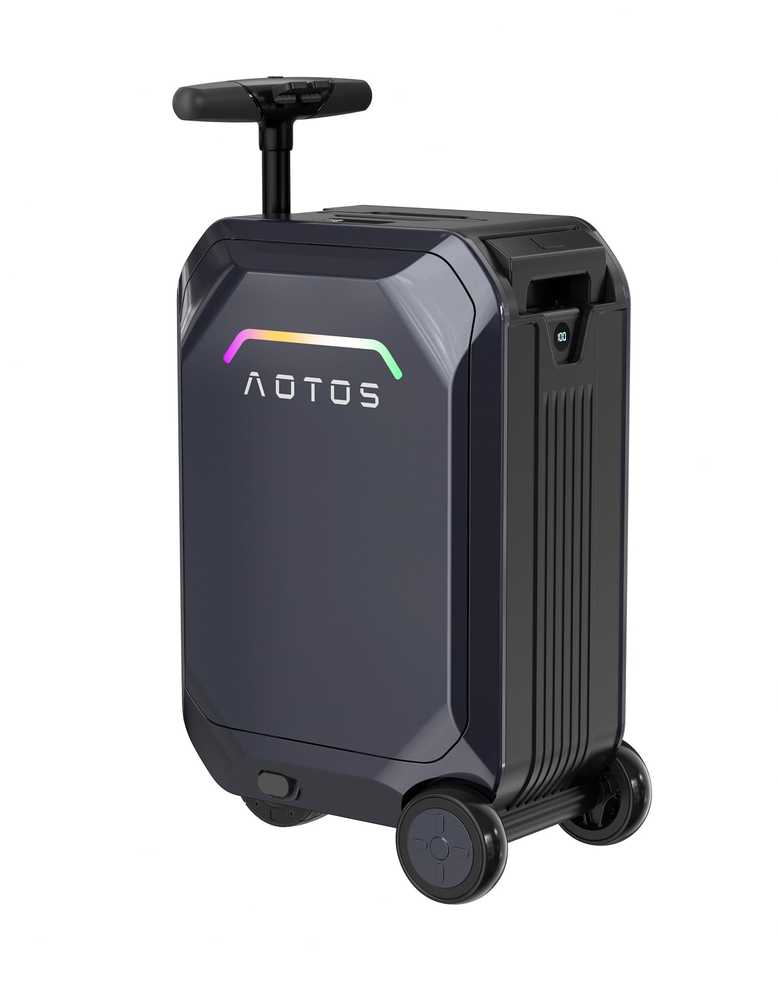 View 1 of ***NO RETURNS - FINAL SALE***LOCKED**
**ONLY PARTS** IMCOMPLETE** 
AOTOS Smart Rideable luggage-Roller carry-on luggage 22x14x9-TSA, Airline-Approved 22 inch Hardshell,Zipperless Travel Suitcase with Rolling WheelsApp Control -Cabin Suitcase for Airport T